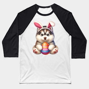 Easter Siberian Husky Dog Baseball T-Shirt